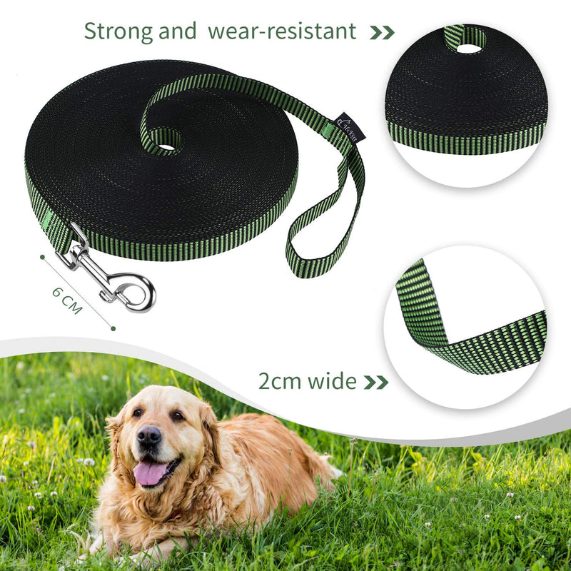 Hi Kiss Dog/Puppy Obedience Recall Training Agility Lead - 15ft 20ft 30ft 50ft 100ft Training Leash - Great for Training, Play, Camping, or Backyard(100ft,Black_Green) 100 Feet S4.black_green - PawsPlanet Australia