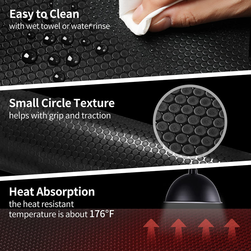 Bearded Dragon Tank Accessories, Reptile Carpet Bedding, Non-Adhesive Reptile Mat Warming Reptile Terrarium Carpet Substrate liner for Leopard Gecko, Snake, Lizard, Tortoise, Iguana Black(18"x36") 18x36" Black - PawsPlanet Australia
