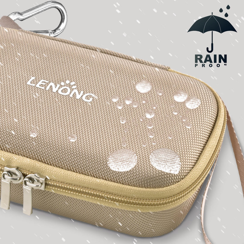 LENONG Small Hard Case Portable Protection Universal Accessories Carrying Bag for Nail Grinders, Shaver, Cell Phone, Earphone, Power Bank, Charger, Cable, Key - Mesh Inner Pocket Cream - PawsPlanet Australia