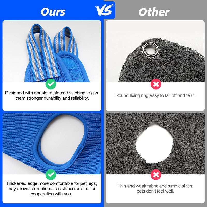 Pet Dog Grooming Hammock Harness for Medium Dogs Nail Trimming, Dog Sling for Cutting Nails, Dog Hanging Holder Hanger for Clipping Nails with Nail Clippers, Nail File, Scissors M for Medium Dogs 40LB Blue - PawsPlanet Australia