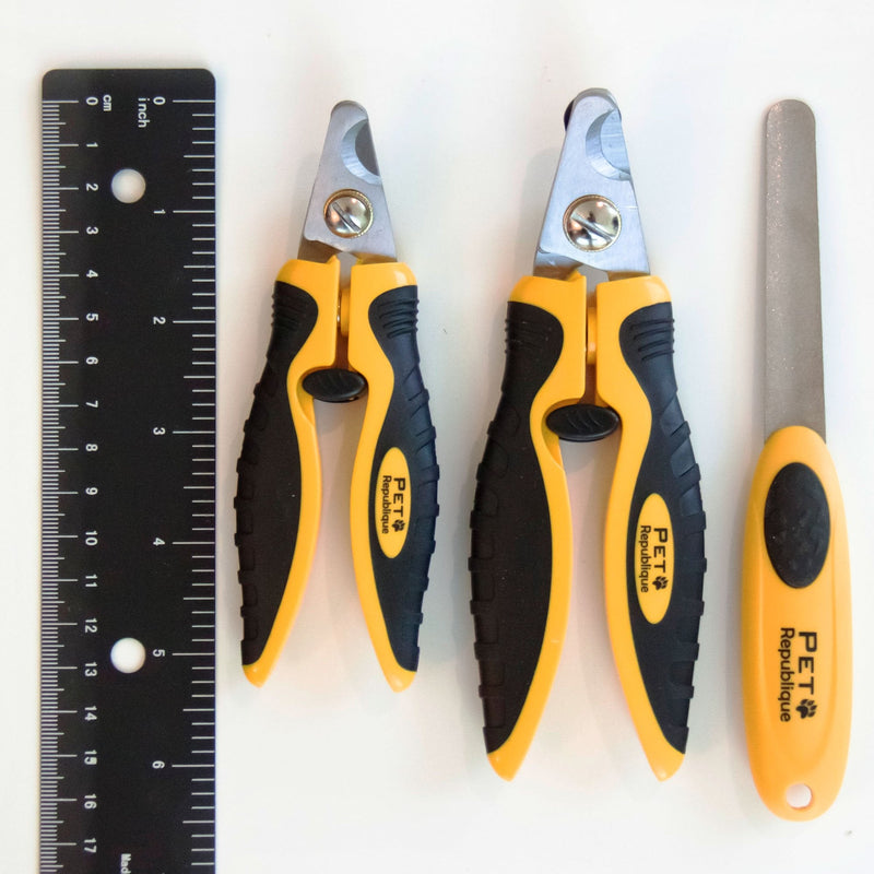 Pet Republique Dog Nail Clippers - Puppy, Small to Large Dog, Large Bird Claws Nails Trimmer Tool – Sharp and Durable Angled Blades with Protective Guard - Size Large with Filer - PawsPlanet Australia