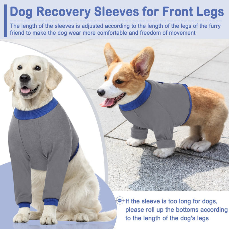 KOESON Dog Recovery Sleeve for Front Legs, Soft Dog Surgery Recovery Suit After Surgery Dog Elbow Protector, Adjustable Dog Leg Sleeve to Stop Licking for Leg Injuries Dog Cone Alternative Grey XL X-Large - PawsPlanet Australia