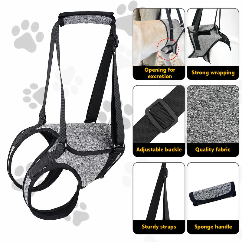 Dog Lifting Harness for Back Legs, Dog Support Harness Slings for Large Medium Small, Adjustable Dogs Brace for Hind Leg, Support Strap for Injured Disabled Elderly Dogs Walking Aid (XL) XL