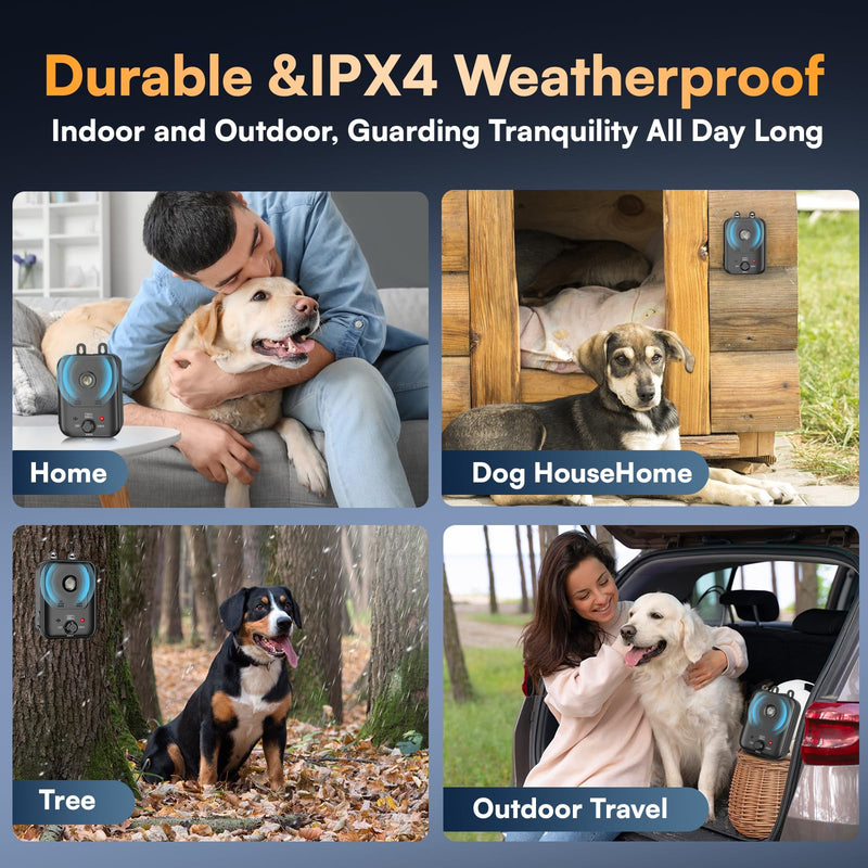 Anti Barking Device for Dogs, Auto Dog Bark Deterrent Devices with 3 Modes, Rechargeable Ultrasonic Bark Deterrent Device Bark Box, Effective Stop Barking Dog Devices for Indoor & Outdoor Use Black