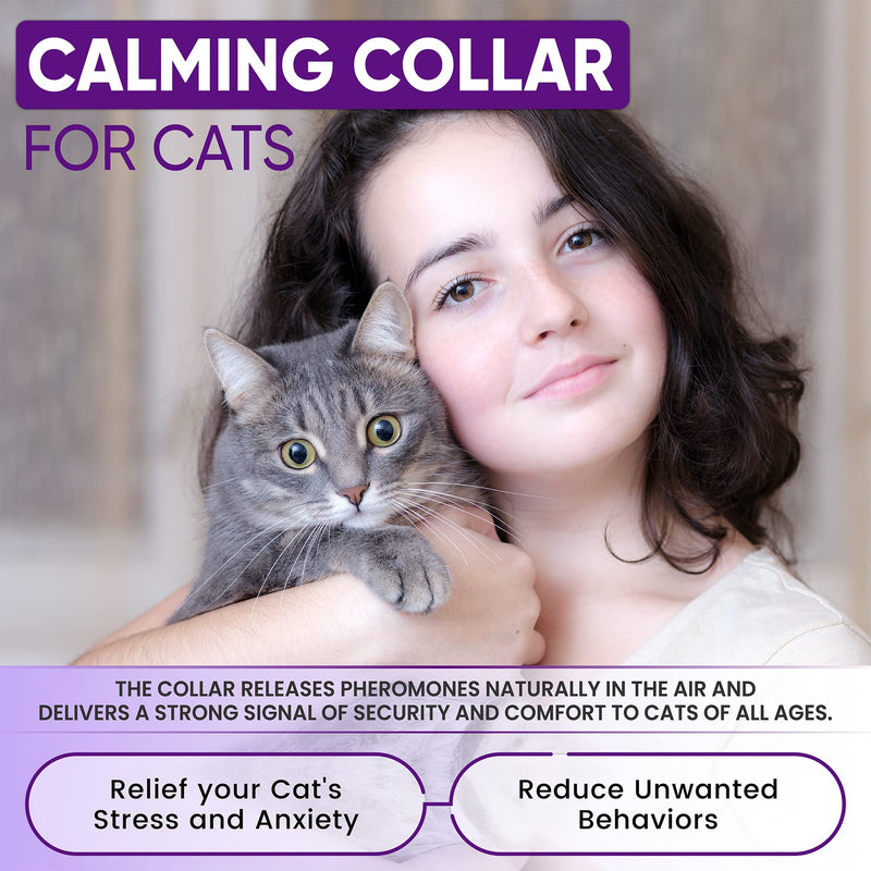 Cat Calming Collar: Premium Pheromone Collar for Cats - Calming Collar for Cats -Cat Calming Collar - Cat Pheromones Calming Collar, Relief Cat's Stress and Anxiety, 4 Pack