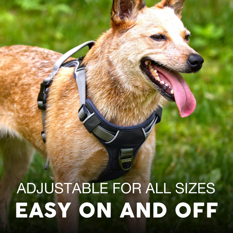Embark Pets Adventure Dog Harness, No Pull Dog Harness with 2 Leash Clips, for Small Dogs Anti Pull Front & Back with Control Handle, Adjustable, Soft & Padded Black S (Chest: 44-59 cm)