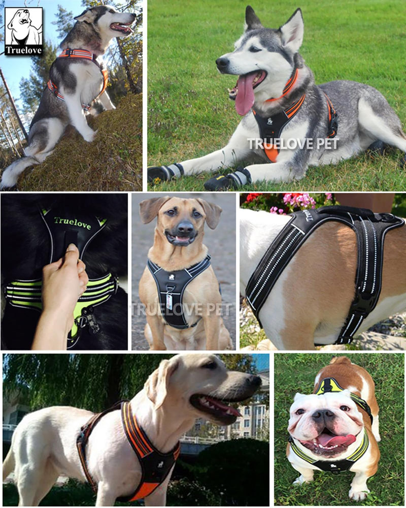 Truelove Dog Harness With Handle Soft Padded Pet Harness Vest,Reflective Material,Adventure Training,Strong Oxford Outer Layer for larger dogs TLH5551 (Blue,S) S Blue