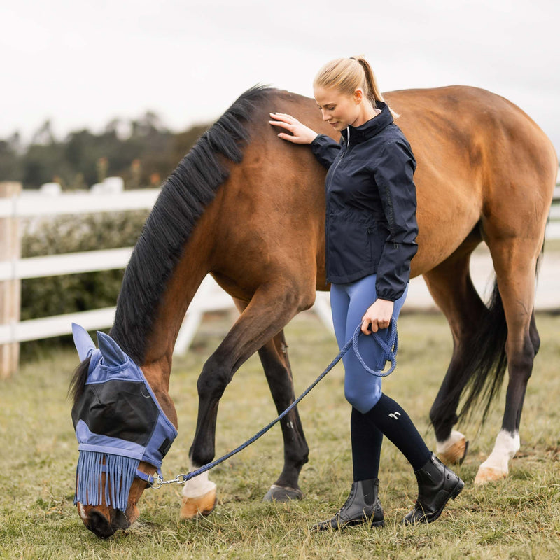 Horze Fly Mask with Detachable Nose Fringe - Velvet Morning - XL