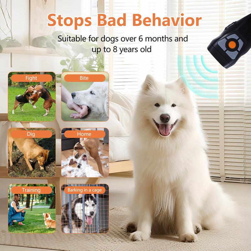 Dog Bark Deterrent Devices, Rechargeable Anti Barking Device for Dogs, Train Your Pet to Stop Bad Behavior Without Hurting it, with LED Light and Rechargeable Battery, Indoor and Outdoor Use - PawsPlanet Australia