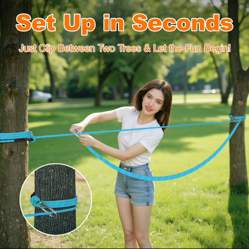 100ft Dog Leash, Long Leash for Dogs Outside, Dog Tie Out Cable, Lead for Camping, Tether for Yard, Line (Blue) 100FT Blue - PawsPlanet Australia