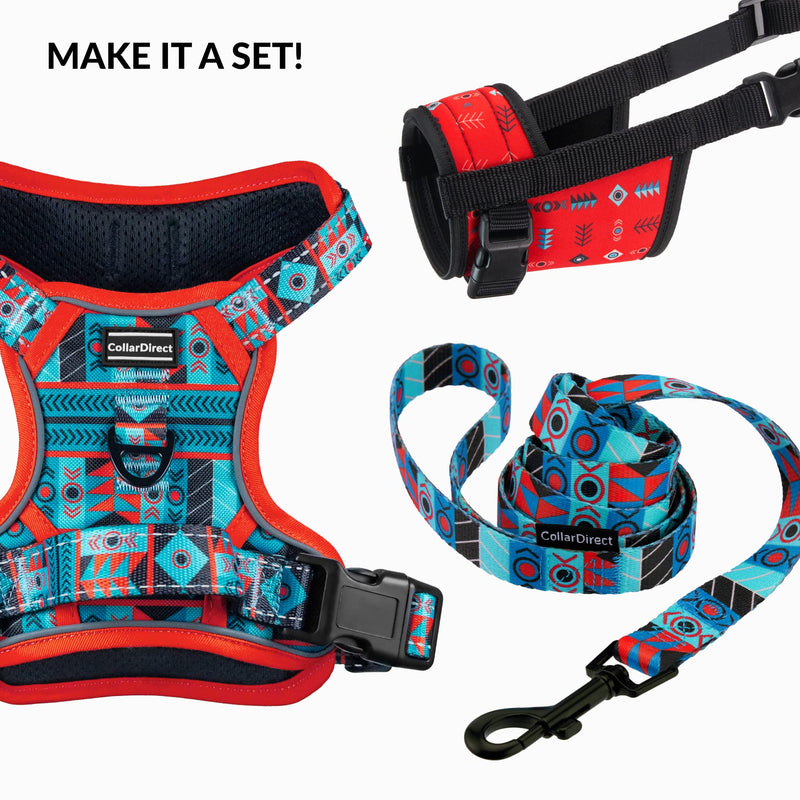 CollarDirect No Pull Reflective Dog Harness with Handle and Front Clip, Adjustible Soft Padded Vest for Small to Large Dogs Training and Walk (Size L, Pattern PT1) - PawsPlanet Australia