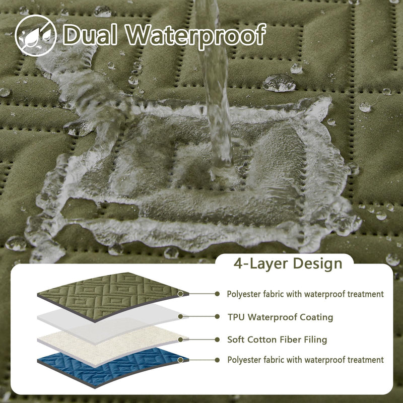 hyha Waterproof Dog Bed Blanket, Soft Pet Blankets 30x53 Inch and 82x102 Inch in Green/Navy Blue, 2 Item Bundle - PawsPlanet Australia