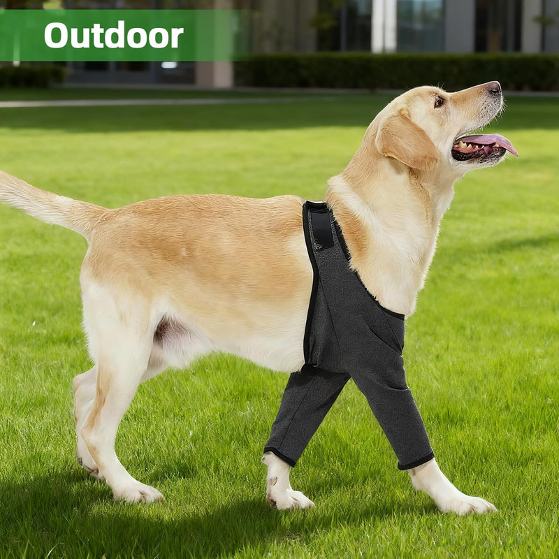 Dog Surgical Recovery Suit, Gray, M | Front Leg Protection, Elbow Protector, Leg Wound Protector, Prevents Licking & Biting