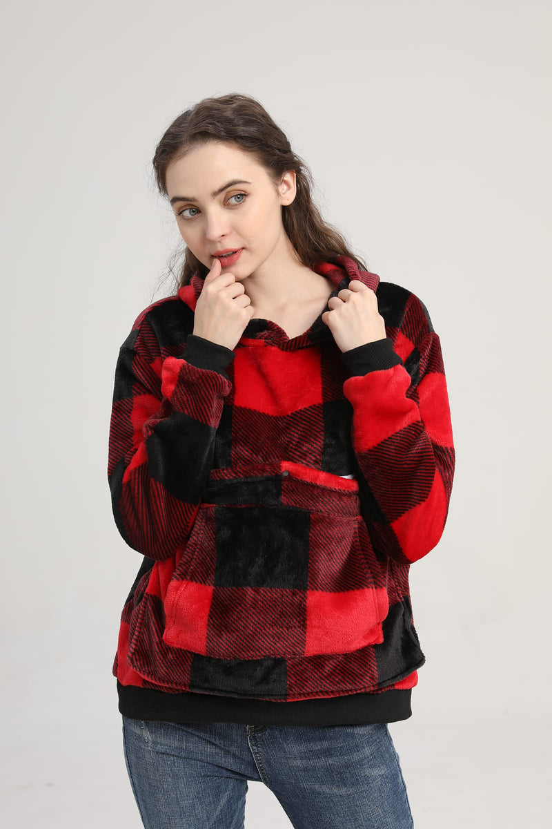 LINYUCHEN Cat Pouch Hoodie Large Pet Pouch Sweatshirt Puppy Kitten Holder Carrier Pullover Tops for Women Medium Red - PawsPlanet Australia