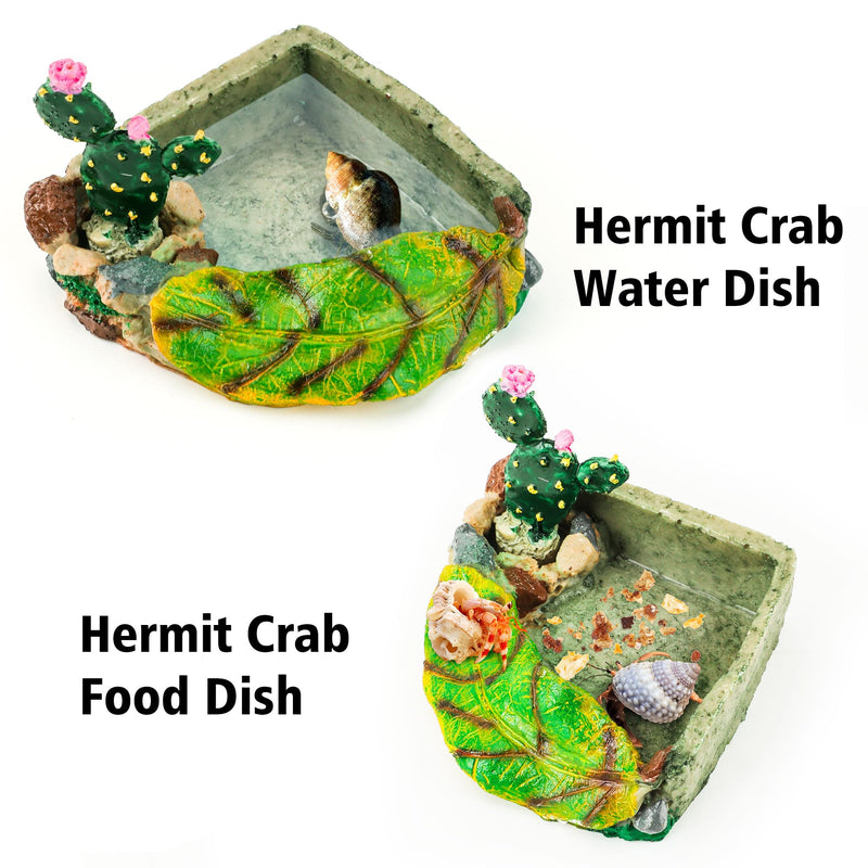 U0U Hermit Crab Food Dish,Resin Hermit Crab Food and Water Bowl,Hermit Crabs Water Bowl with Climbing Ramp and Hermit Crabs Accessories Decor (Green) Green - PawsPlanet Australia