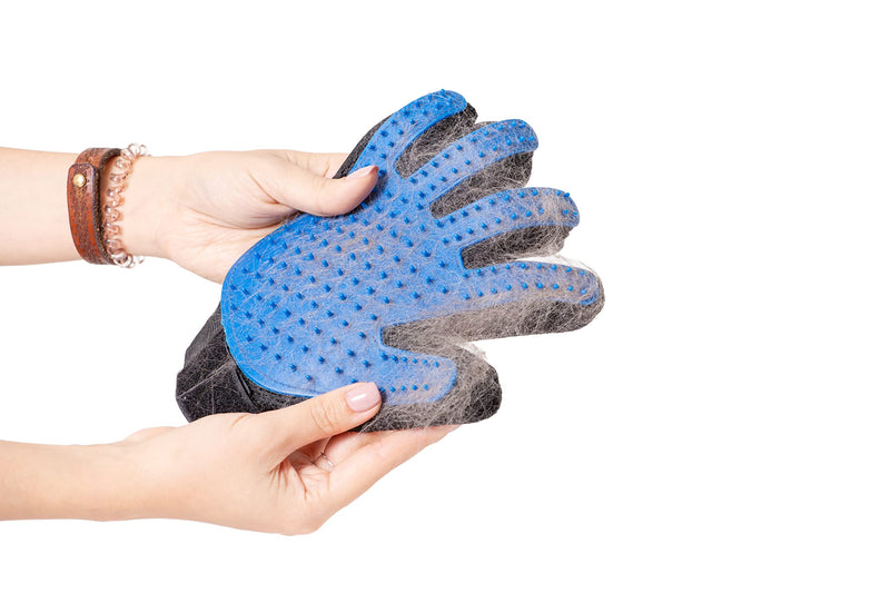 PAIR of Low-Cost Pet Grooming Gloves - Superior Care for Your Furry Friends. Ideal for Grooming, Deshedding, Bathing & Massaging Your Dogs & Cats with Long/Short/Curly Fur - Blue - PawsPlanet Australia