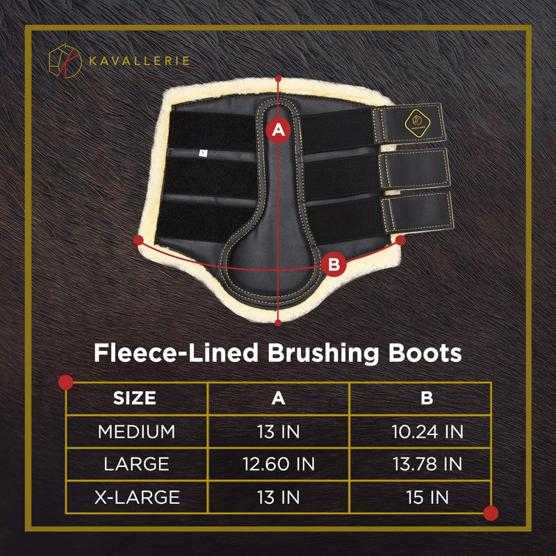 Kavallerie Classic Tendon Boots, Impact-Absorbing Material, Breathable & Evenly Distribute Pressure, Protect Tendon and Ligaments, Anti-Slip, Anti- Sore and Moisture Repellant Show Jumping Boots Support Boots(fleece), Black Medium