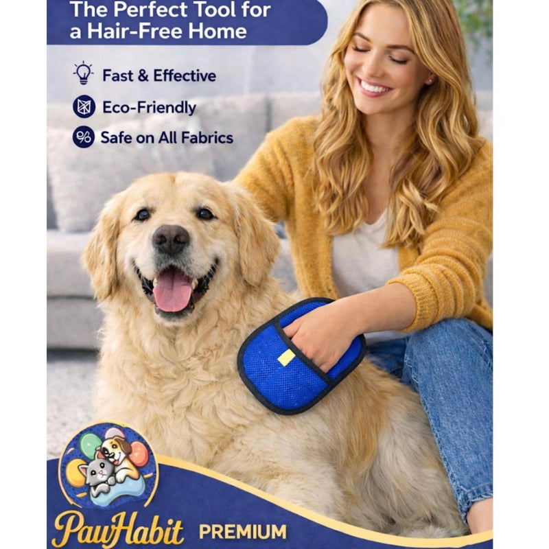 Pet Hair cleaning & Deshedding Glove for Dogs & Cats, Washable, Enhanced Grip, Removes Loose Fur, Lint & Dirt Easily, Couch,Carpet,car seat - PawsPlanet Australia