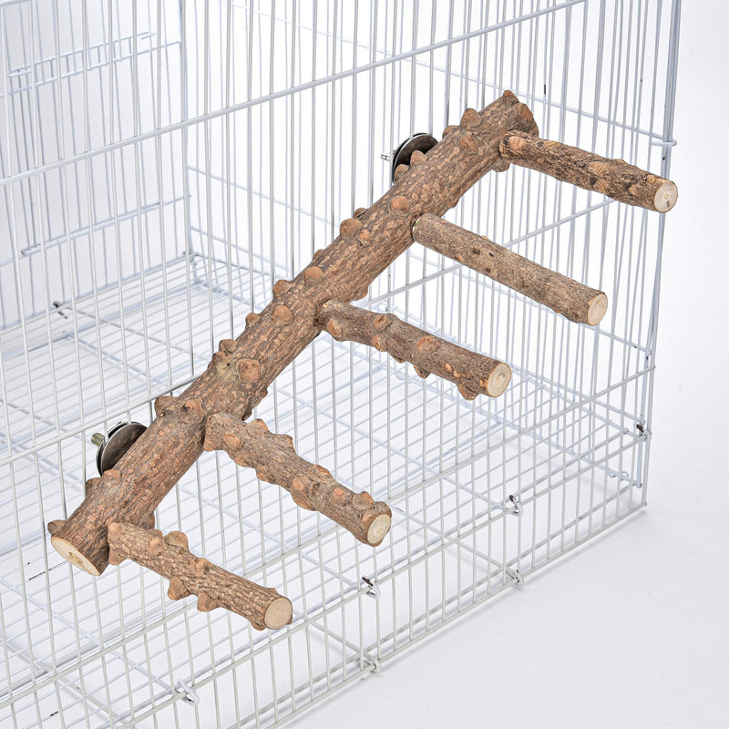 Mogoko Bird Ladder Perch for Cage, Natural Wood Bird Parrot Perch Stand Parrot Perch Bridge Climbing Chewing Toys for Small Medium Animal - PawsPlanet Australia