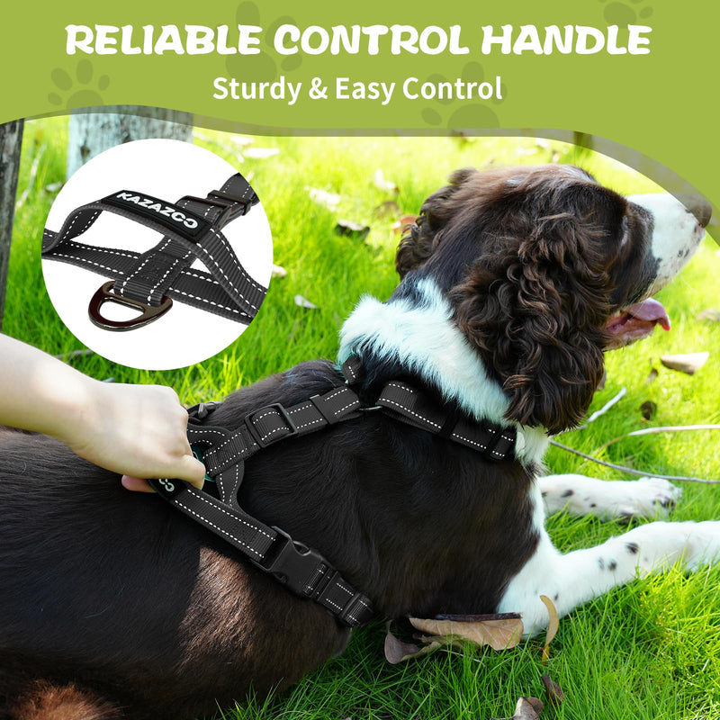 No-Pull Harness,Y-Shaped Design,Buckle-Neck Balance Harness with Reflective Stitching, Ideal for Dog Training and Night Walking, Padded Handle, Durable High-Tensile Nylon-Black-L Black L - PawsPlanet Australia