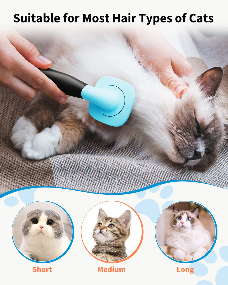 Glendan Dog & Cat Grooming Brush - Slicker Shedding Tool (Blue) Small Blue - PawsPlanet Australia