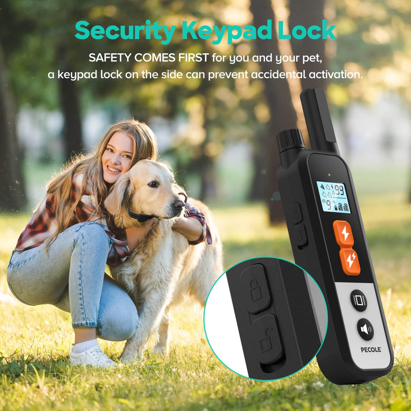 Dog Training Collar with Remote Control: IPX7 Waterproof Shock Collar for Dogs with 3 Training Modes, 99 Adjustable Levels, 1600FT Range, Rechargeable for Small to Large Dogs - PawsPlanet Australia