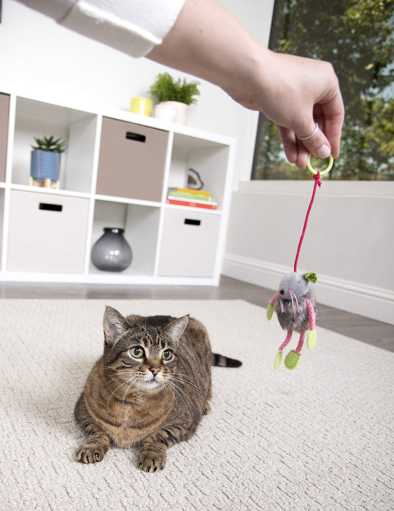 SmartyKat Bouncy Mouse Bungee Dangler Plush Cat Toy - Randomly Selected Color, One Size - PawsPlanet Australia
