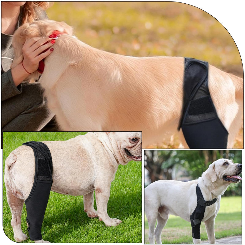 Elbow Support for Dogs Dog Leg Protection Adjustable, Lick Protection Dog Rear Leg, Black Lick Protection, Rear Leg Dog for Elbow Protection, Support for Outdoor, Winter, Post-Operative Care, XL