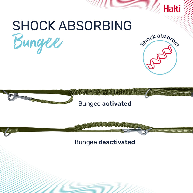 HALTI Anatomy Multifunctional Dog Leash - Shock Absorbing Double-Ended Leash, Ideal for Dog Walking & Training. Comfortable to Hold, Reflective & Lightweight. Suitable for Puppies (Size Large, Green) L - PawsPlanet Australia