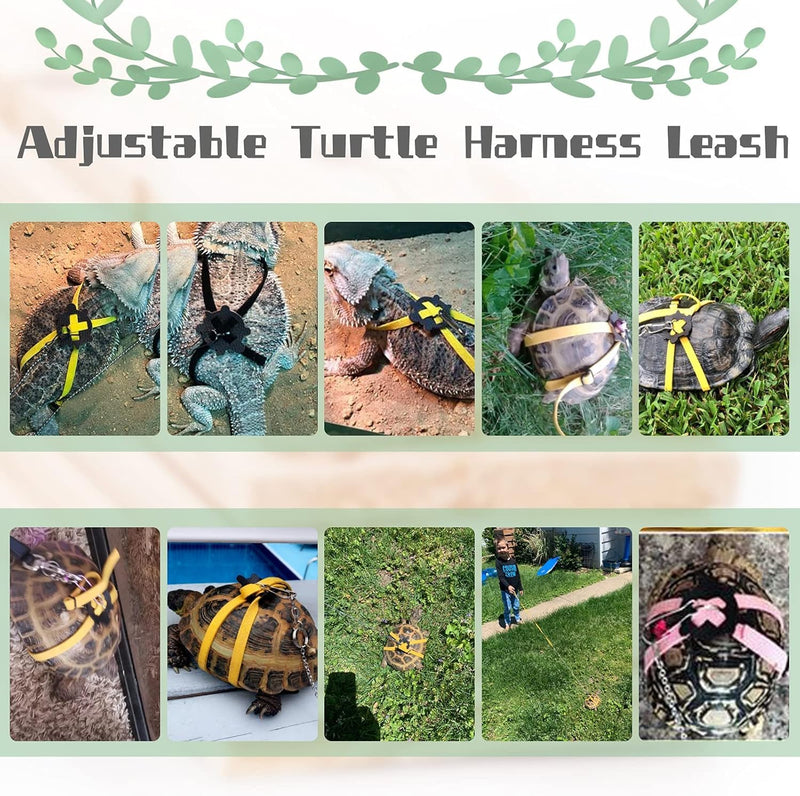 Adjustable Harness & Leash Set Strap for Turtles Small Pet Leash Walking Rope for Tortoise Outdoor Walking Training Control Rope (Pink,L) Pink L - PawsPlanet Australia
