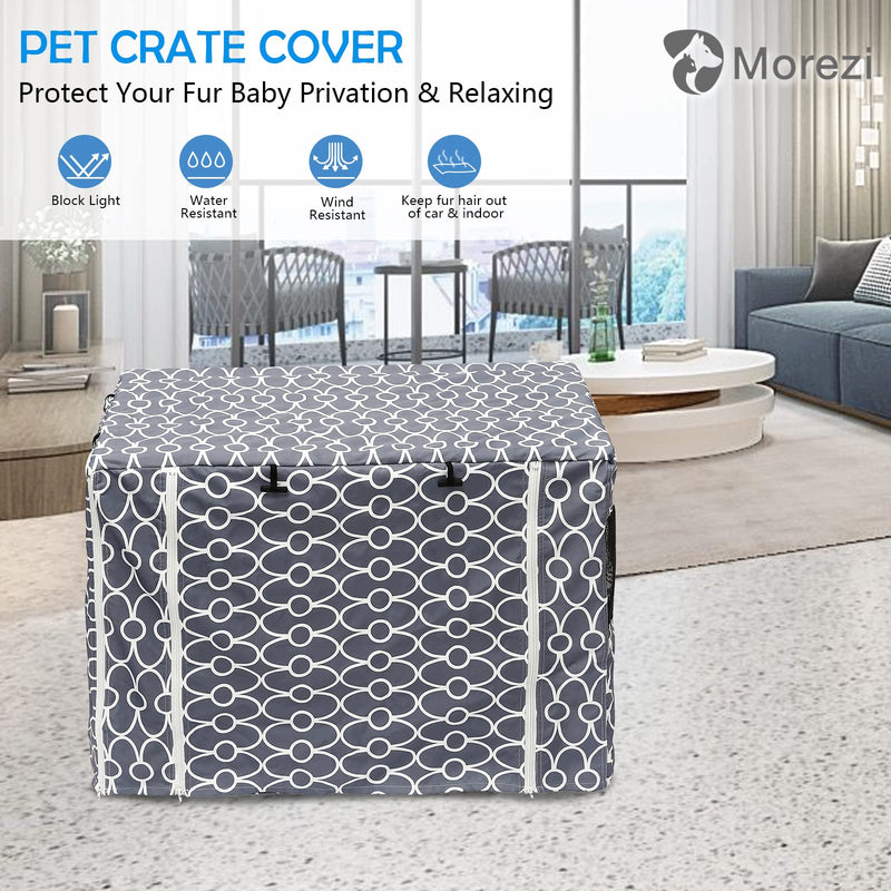 Dog Crate Cover Kennel Dogs Covers fits Small Medium Large crates cage Heavy Nylon Waterproof soundproof Indoor Outdoor - Cover only - Grey - 24 inch