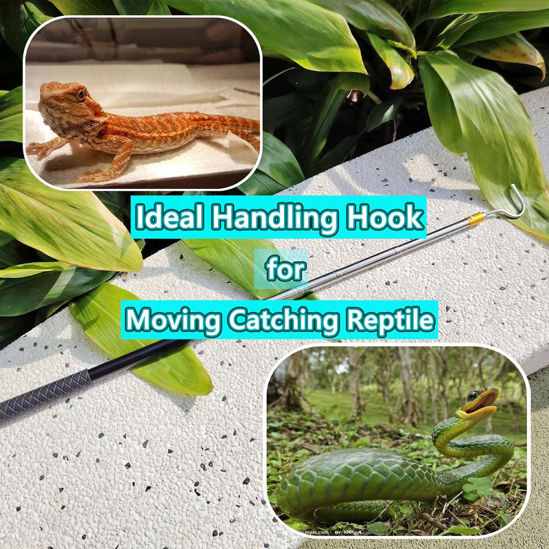 61" Snake Hook Reptile Catcher Stick Pole, Snake Handling Tool kit for Rattlesnakes Python Copperhead Removal Catching - PawsPlanet Australia