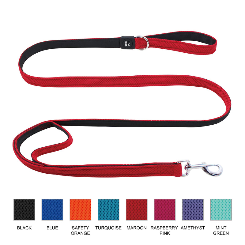 Double Handle Walking/Traffic Air Mesh Leash Large Amethyst - PawsPlanet Australia