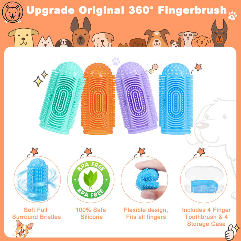 Dog Toothbrush Finger Toothbrush Dog Tooth Brushing Kit 4Pack Dog Finger Toothbrush for Dog Teeth Cleaning&Dog Dental Care Dog Tooth Brush Dog Toothbrush Kit Pet Toothbrush 1 Count (Pack of 4) Multicolor - PawsPlanet Australia
