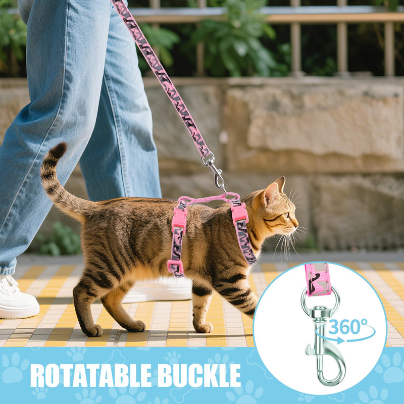 3PCS Cat Leash and Harness Set, Lightweight Cat Harness, Adjustable Escape Proof Kitten Walking Collar - PawsPlanet Australia