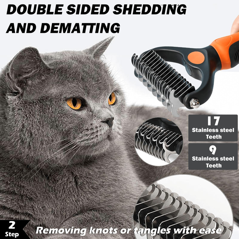 5 Pack Cat Steam Brush Kit - Pet Mist Water Brush for Dogs, Includes Steamy Brush, Undercoat Rake, Bath Brush, Flea Comb - Dynamic Dematting Tool White - PawsPlanet Australia