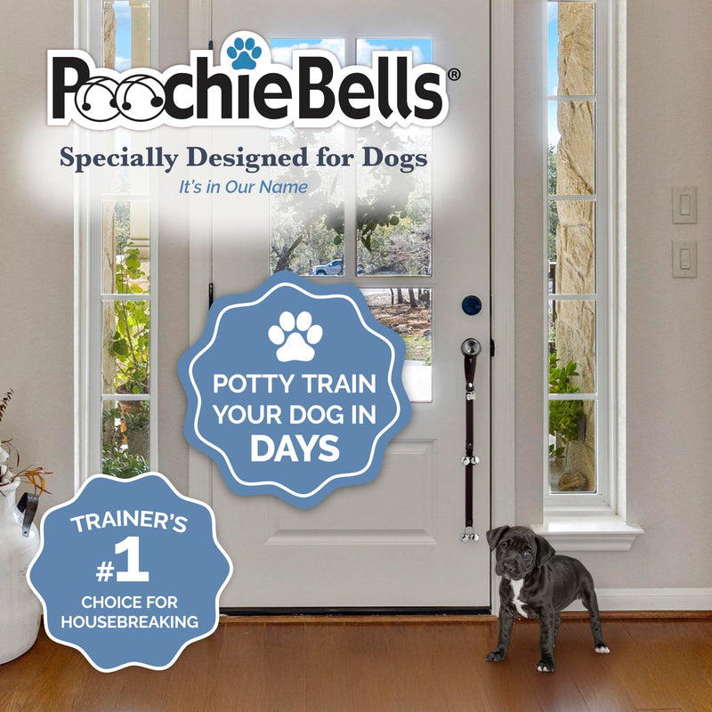 Dog Door Bells for Potty Training, Quick & Easy Puppy Potty Training Method Included, Handcrafted in USA with Loud, Paw-Safe Bells, Midnight Black - PawsPlanet Australia