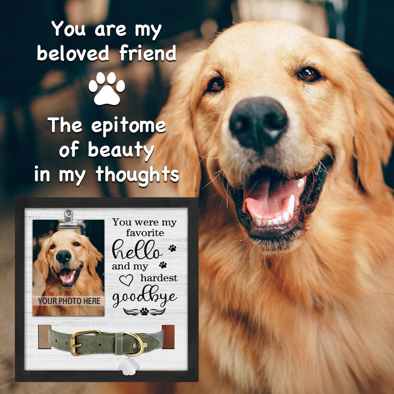 Pet Loss Gift, Memorial Sympathy Gifts for Loss of Dog, Pet Memorial Frame with Collar Holder, Cat Memorial Gift My hardest goodbye - PawsPlanet Australia