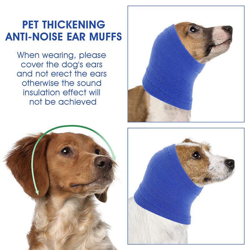 Cobee Dog Snood for Dog Neck and Ears Warmer, Pet Dog Earmuff for Comfort Anti-anxiety Bathing Grooming Reducing Noise Dog Neck and Ear Warmer Hood Calming Pet Snood Ear Covers(S Size, Blue) S Size, Blue