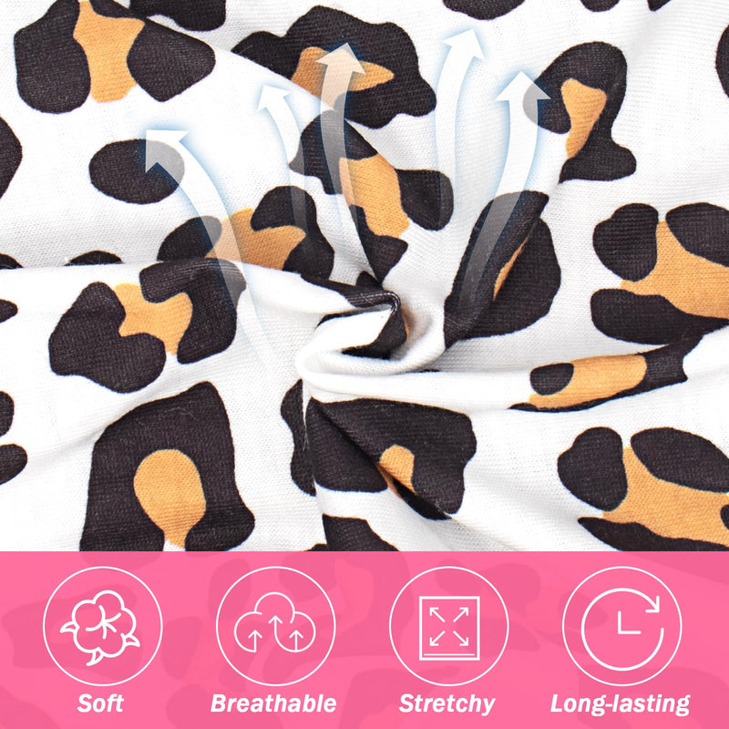 Coppthinktu Cat Recovery Suit Female Cats Onesie for Cats, Breathable Cat Surgery Suit for Surgical Abdominal Wounds Skin Diseases, Cute Kitten Spay Recovery Suit E-Collar Alternative Anti Licking Leopard Medium
