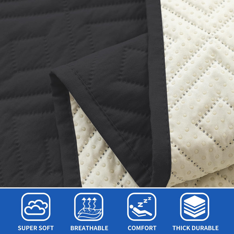2026 Waterproof Bed Sofa Blanket (52"x82") Comfy Couch Sofa Mat for Dog Pets with Anti-Slip Back, Universal Incontinence Lightweight Liner Pad for Furniture Car Picnic etc Durable Washable, Black 52x82 Inch - PawsPlanet Australia