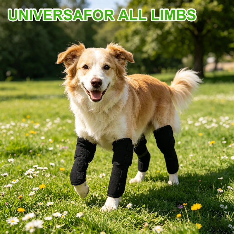 Pack of 2 Dog Ankle Protection Bandage, Ankle Bandage for Dogs, Ankle Bandage for Front and Rear Legs, Prevent Licking, for Wound Healing (Black, L)