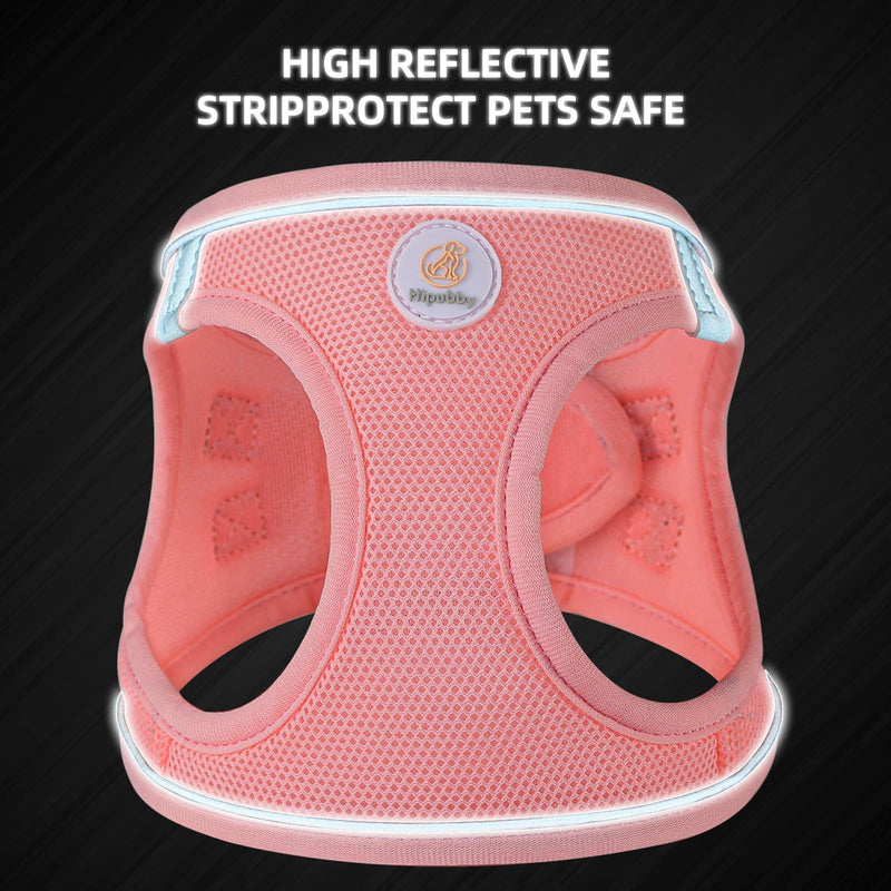 Dog Harness and Leash Set, No Pull Soft Mesh Puppy Harness for Small Medium Dogs, Cats - Step in Reflective Breathable Lightweight Vest Harness for Walking, Training - Pink, XS XS(Chest: 13.5"-15") - PawsPlanet Australia