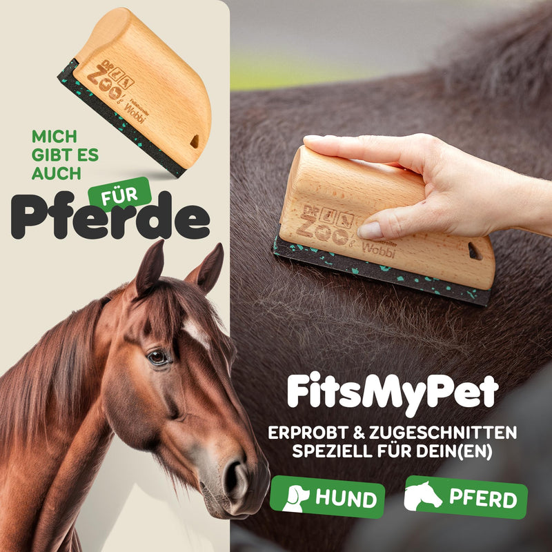 DR Zoo Noppi fur scraper for your horse or as a horse brush and accessories (wood, S - for small dogs and cats)