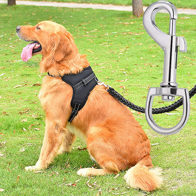 Hanlongyu 12 Pcs Silver Swivel Snap Hooks, Heavy Duty Dog Leash Clasp, 3 Inch x 1 Inch, Multipurpose Keychain Clip, Cat Hammock Connector, Dog Leash Collar Connection 3.3in x 12