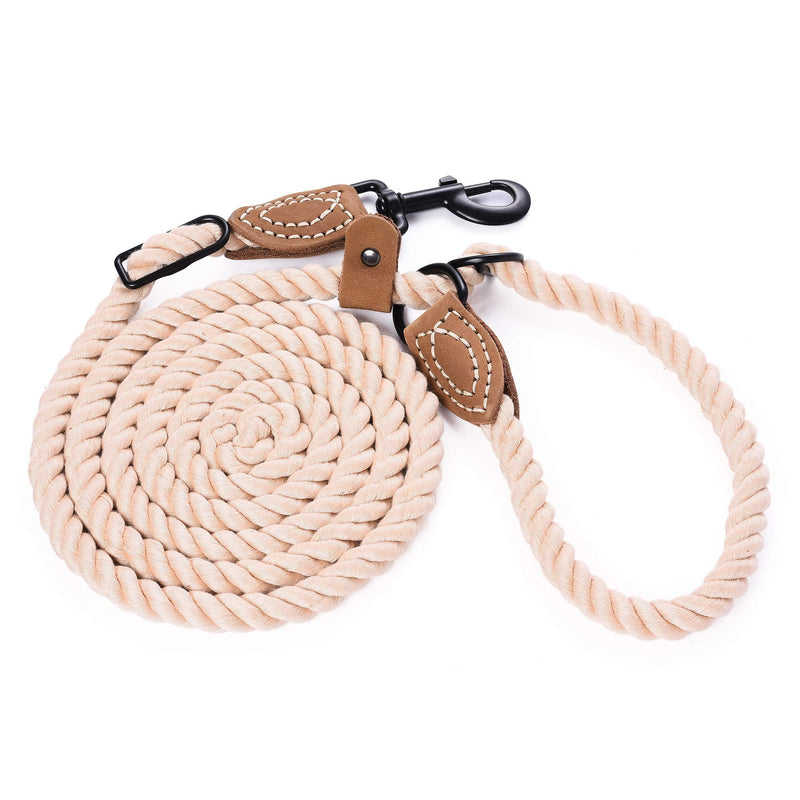 Mile High Life Hands Free Dog Leash, Crossbody Waist Leash with Genuine Leather Connection, Multifunctional Adjustable Slip Lead for Dog Walking Running (Light Brown, 8FT) Light Brown 8FT Hands Free - PawsPlanet Australia