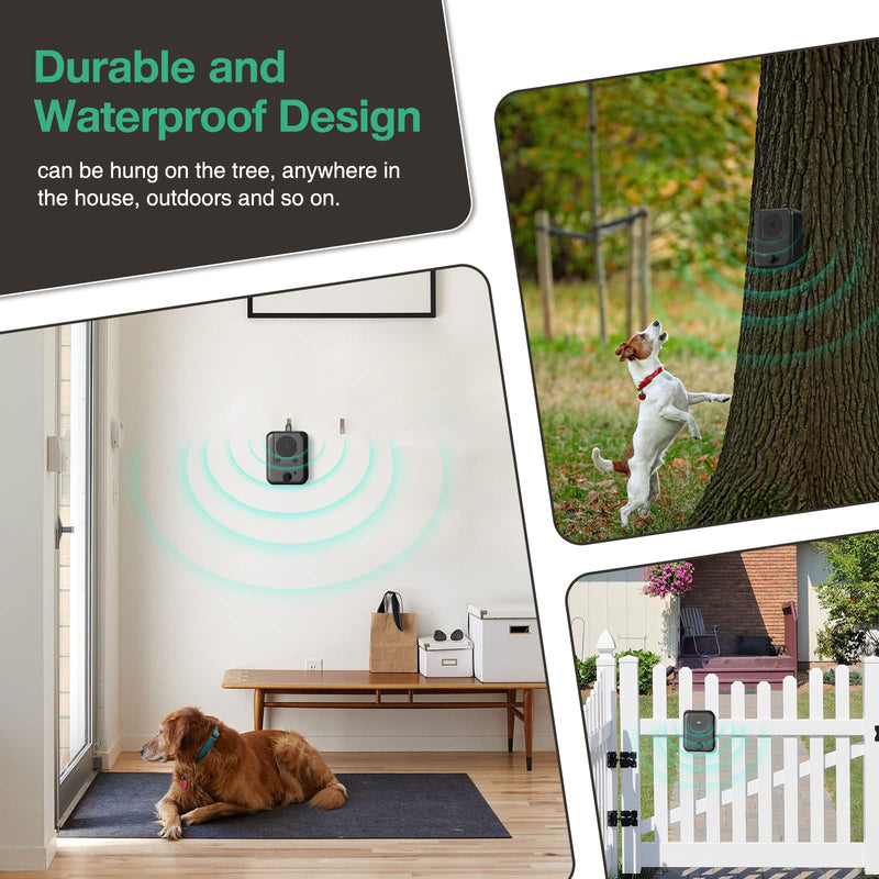 Queenmew Anti Barking Device for Dogs, 3 Modes Rechargeable Dog Bark Deterrent Devices, 30ft Effective Stop Bark Box with Adjustable Frequency & Range for Walking, Fit All Breeds&Size Dog Black
