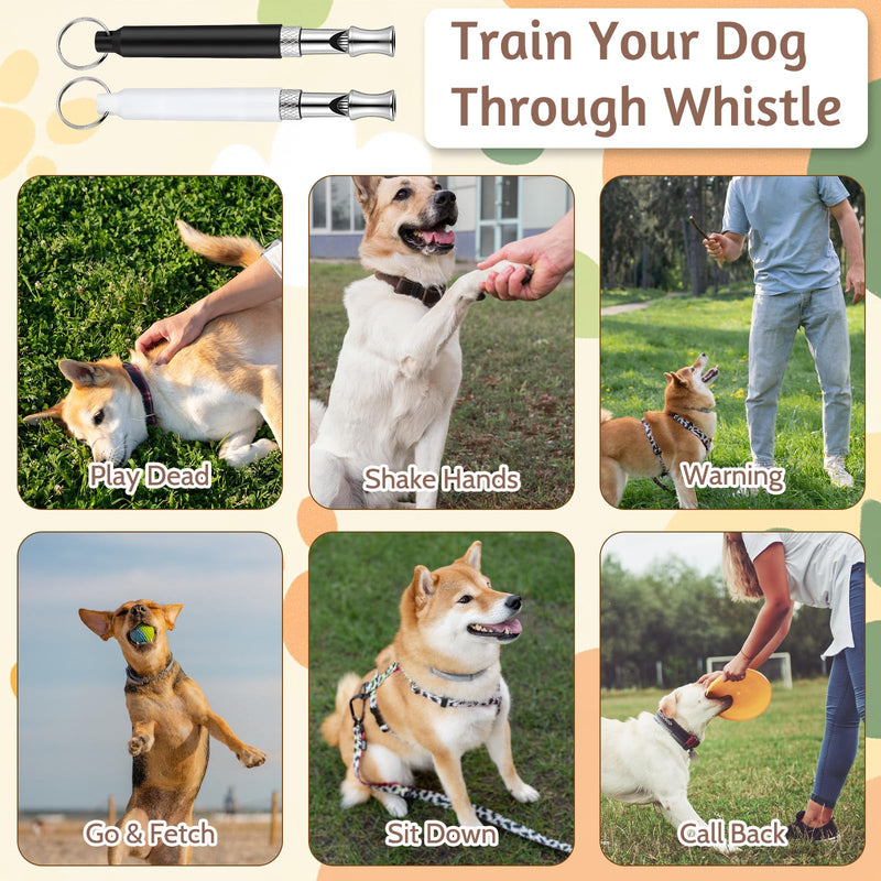 2 Pack Dog Whistle, Dog Whistle with Lanyard to Stop Barking Neighbors Dogs Adjustable Ultrasonic Silent Dogs Professional Recall Whistles Helpful for Training Recall - PawsPlanet Australia