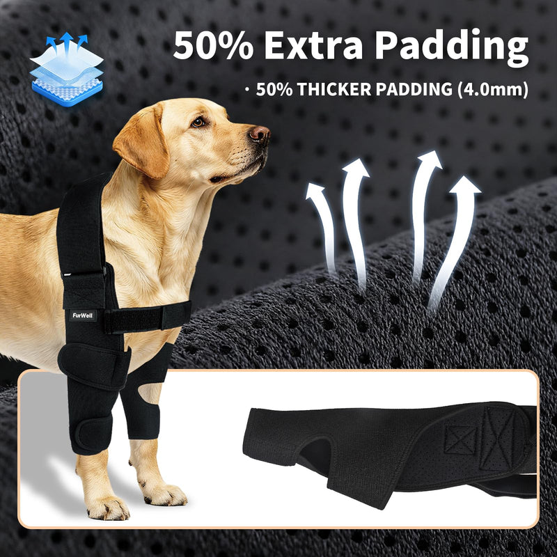 Dog Elbow Brace Protector with Decoupled Chest Strap - Breathable, Abrasion-Resistant - Adjustable Elbow Support for Hygroma, Dysplasia, Arthritis, Calluses & Shoulder Instabilit(Both Legs, M) M - Both Legs Black
