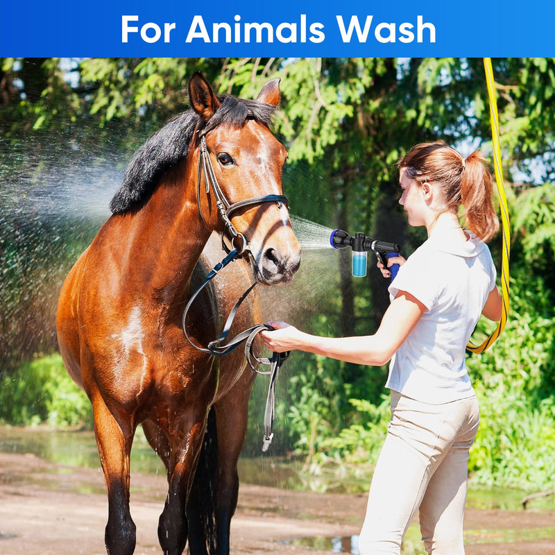 Pet Bathing Sprayer Kit,10 Spray Patterns, Adjustable Hose Wash Sprayer with 4 to 8 Bars Foam Blaster,Suitable for Pet Washing, Car Cleaning and Garden Use with 1/2” Quick Connector - PawsPlanet Australia